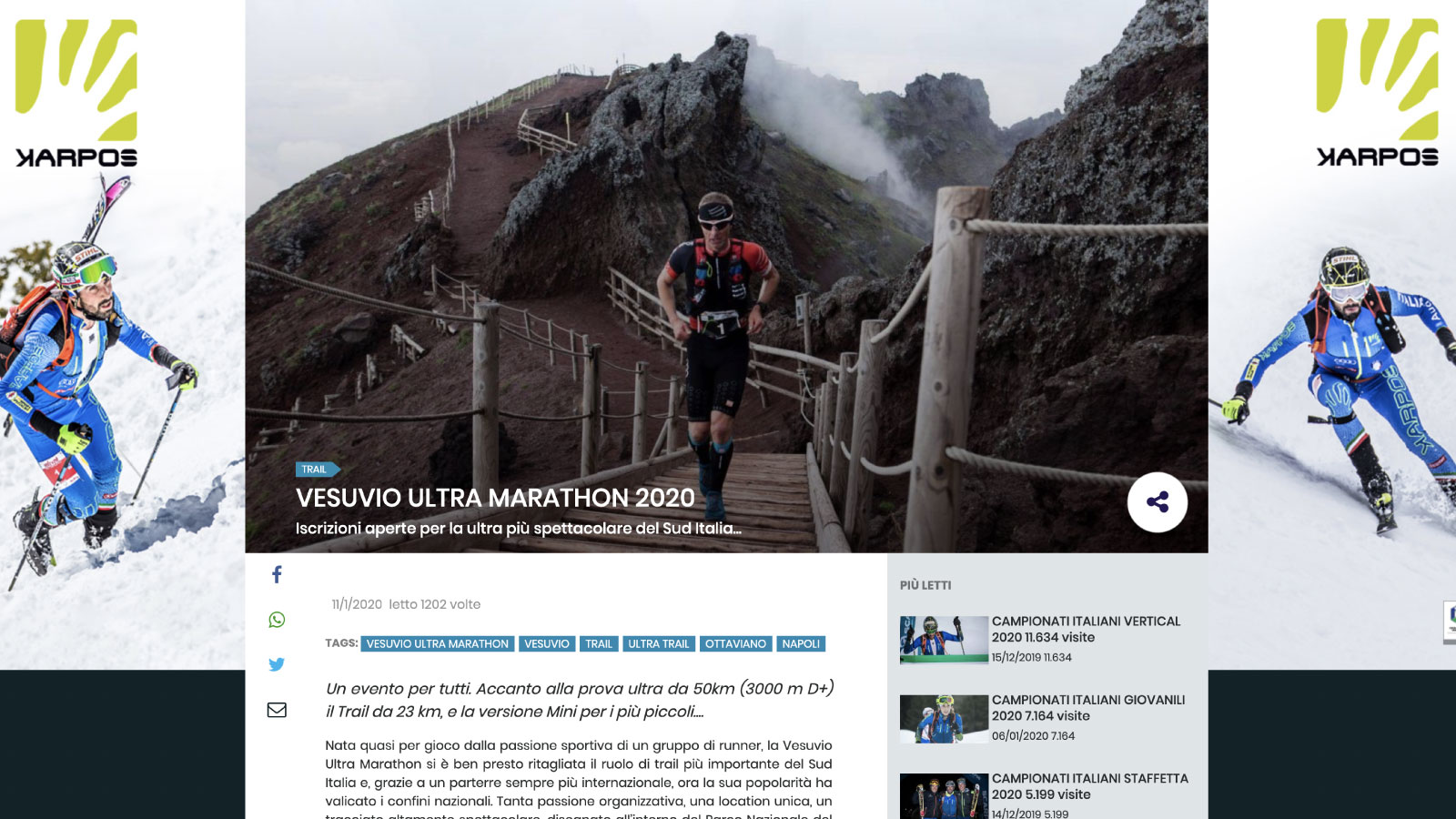 Vesuvio Ultra Marathon 2020 su Sportdimontagna.com